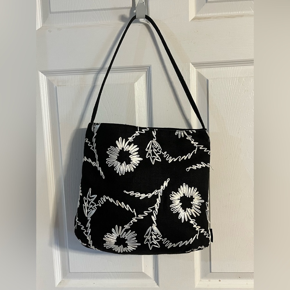 Desmo Black and White Floral Women's Bag